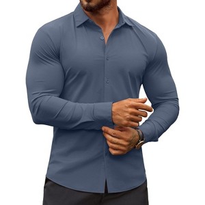 body fit dress shirts Flex Dress Shirt Noir (Black) / 54 main image 1