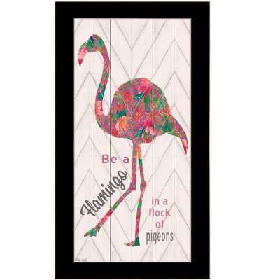 HomeRoots Be A Flamingo Black Framed Print Wall Art