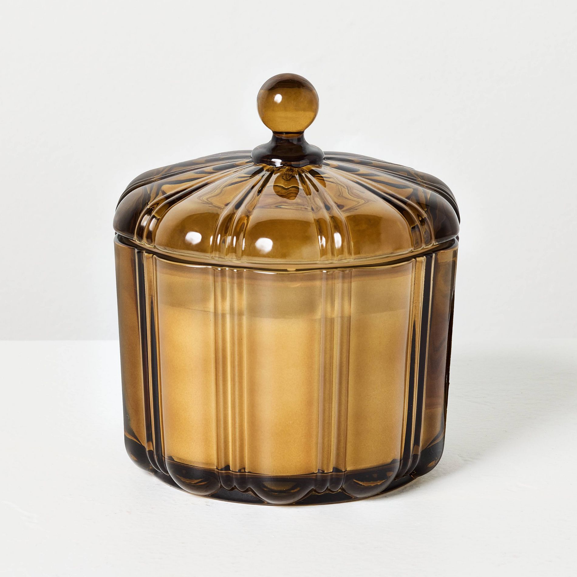 2 Wick Medium Glass with Lid Fireside Spruce Jar Candle Tan 12oz - Hearth & Hand™ with Magnolia