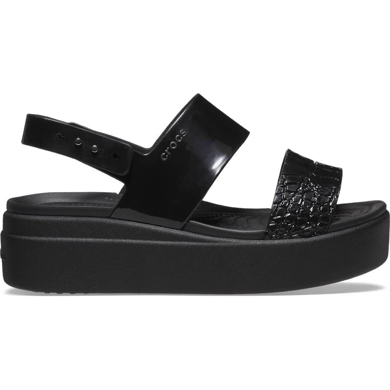 Crocs Women's Brooklyn Croco Shine Low Wedge Sandals, 1 of 7