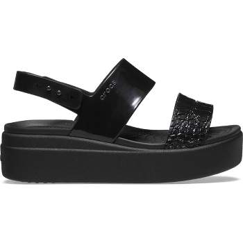 Crocs Women's Brooklyn Croco Shine Low Wedge Sandals