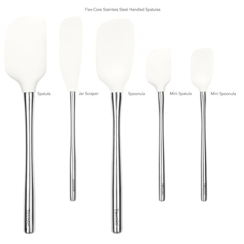 Tovolo 5pc Silicone and Stainless Handle Spatula Set White, 5 of 6