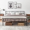 Homhougo Twin Bed Frame Platform with Headboard and Footboard Metal Bed Mattress Foundation with Storage No Box Spring Needed Black - 3 of 4