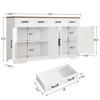 USIKEY Large Sideboard Buffet Cabinet with 4 Doors and 2 Drawers, Modern Coffee Bar with Adjustable Shelves for Kitchen, Dining Room, White - 4 of 4