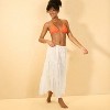 Women's Palm Print Embroidered Tiered Swim Cover Up Skirt - Shade & Shore™ Cream - 3 of 3