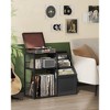 HDZNVF Record Player Stand, 3-Tier Side Table, Vinyl Record Storage up to 140 Albums, Ebony Black - 2 of 4