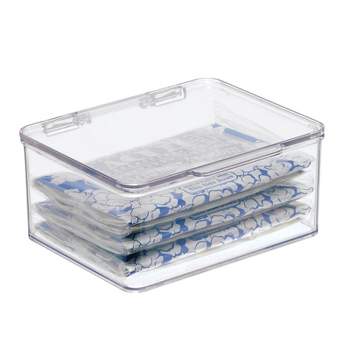 Mdesign Stackable Kitchen Storage Bin Box With Pull-out Drawer - Clear ...