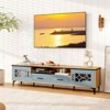 Costway 71" TV Stand for TVs up to 80" with Open Compartment Side Cabinets & Drawers Beige/White - 4 of 4