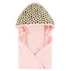 Hudson Baby Infant Girl Cotton Animal Face Hooded Towel, Cheetah, One Size - 4 of 4
