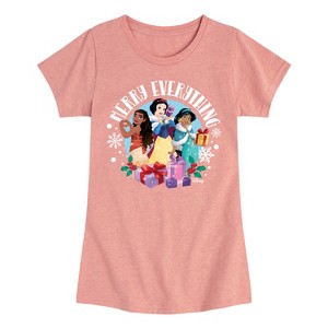 Girls' - Disney - Merry Everything Fitted Short Sleeve Graphic T-Shirt - 1 of 4