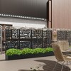 Wooakway Black Metal Planter Box with Trellis Raised Garden Bed with Arbor Privacy Screen with Wheels - 3 of 4