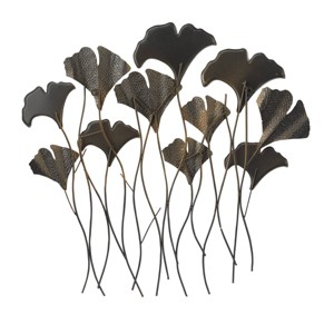 Bohemian Metal Nature Wall Decor Gold - Olivia & May: Ginkgo Inspired, Iron Crafted, Indoor Vertical Sculpture - 1 of 4