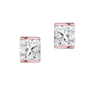 Guili Sterling Silver Plated Stud Earrings with Clear Cubic Zirconia – A Classic and Elegant Jewelry Piece That Adds a Touch of Sparkle to Any Look - 1 of 3