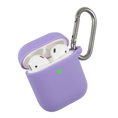 Insten Case Compatible with AirPods 1 & 2 - Protective Silicone Skin Cover with Keychain, Purple
