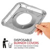 Stock Your Home Square Disposable Aluminum Foil Gas Burner Liners (50 Pack) - 2 of 3