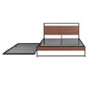 Queen Size Metal Platform Bed with Trundle, USB Ports and Slat Support - 4 of 4