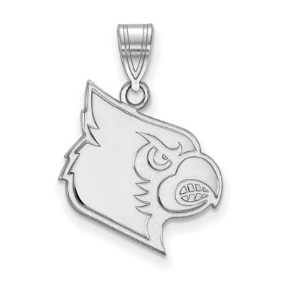 Black Bow Jewelry 14k White Gold Louisville Cardinals NCAA Large Pendant