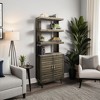 TiramisuBest Clover 6-Tier Freestanding Bookshelf, 67" Tall Dark Walnut Bookcase, Anti-Tip Safety Design, MDF Wood for Home Office & Living Room - 3 of 4