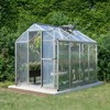 Aoodor Walk-in Greenhouse Polycarbonate Panel Hobby Greenhouses with Aluminum Frame Heavy Duty with 1 Vent Window & Lockable Door - 2 of 4