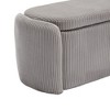 NicBex House Hold Storage Ottoman Upholstered Entryway Bench End Of Bed Bench with Safety Hinge for Bedroom, Living Room, Light Gray - 3 of 4