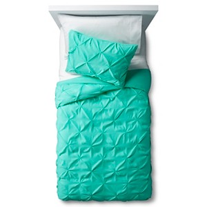 Pinch Pleat Duvet Cover Set Full/Queen Turquoise 3pc - Pillowfort , Tropical Green