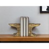 HomeRoots Set of Two 6" Gold Metal Decorative Bookends - 2 of 4