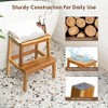 KTMBDW Wooden Two Step Stool, Heavy Duty 2-Step Ladder for Adults & Kids, Supports up to 350lbs for Kitchen, Bathroom or Bedside Use (Natural Finish) - 3 of 4
