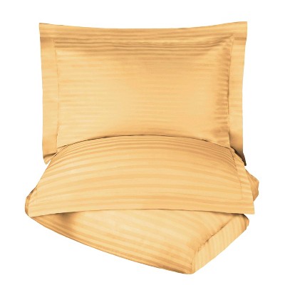 Premium 600-Thread Count Cotton Stripe Duvet Cover and Pillow Sham Set by Blue Nile Mills