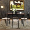 Tangkula 5 Piece Dining Set Wood Metal Table and Chairs Kitchen Furniture - 3 of 4