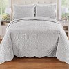Collections Etc Bridget Textured Ring Design Oversized Scalloped Edge Bedspread - 2 of 3