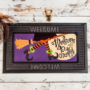Evergreen Welcome My Pretties Sassafras Indoor Outdoor Switch Doormat 1'10"x10" Purple - 1 of 4