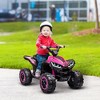 Aosom 12V Kids ATV Quad Car with Forward & Backward Function, Four Wheeler for Kids with Wear-Resistant Wheels, Music - 3 of 4