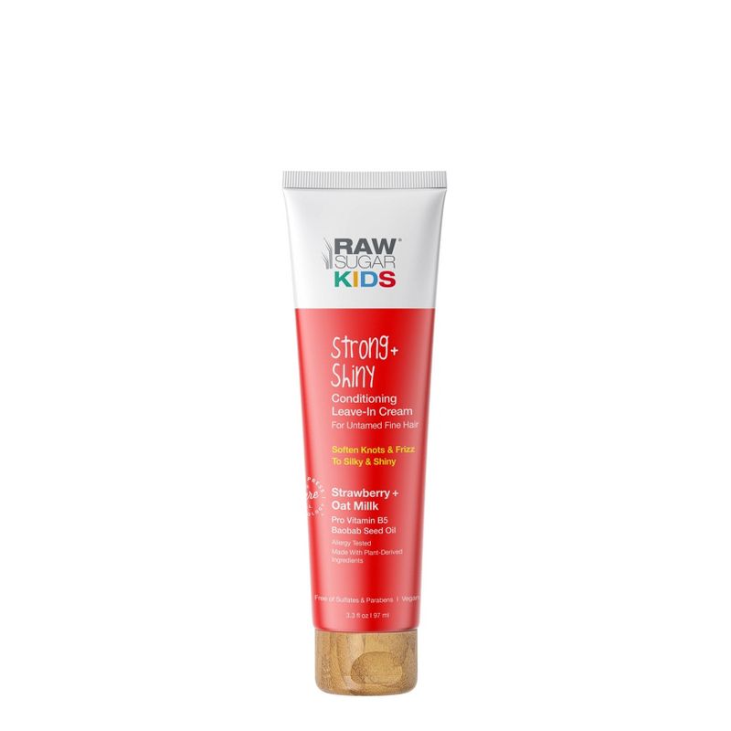 Raw Sugar Leave-In Hair Cream Strawberry + Oat Milk Hair Treatment for Kids - 3.3 fl oz, 1 of 5