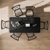 PexFix 67" x 33.5" Solid Wood Farmhouse Dining Table with V-Shaped Legs and Square Wood Top for Modern Dining Rooms & Family Gatherings Black - 4 of 4