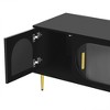 Sapphtopaz Modern TV Stand for TVs Entertainment Center Console Table with Shelves and Storage Cabinets TV Stands for Living Room - 2 of 4