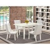 5-Piece Linen White Finish Solid Wood Top Button Tufted Dining Room Set  (Seats-4) - 2 of 4