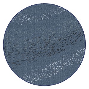 Liora Manne Carmel  Indoor/Outdoor Rug  Navy.. - 1 of 4