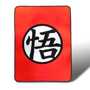 Just Funky Dragon Ball Z Custom Goku Symbol Lightweight Fleece Blanket | 45 x 60 Inches - 1 of 4
