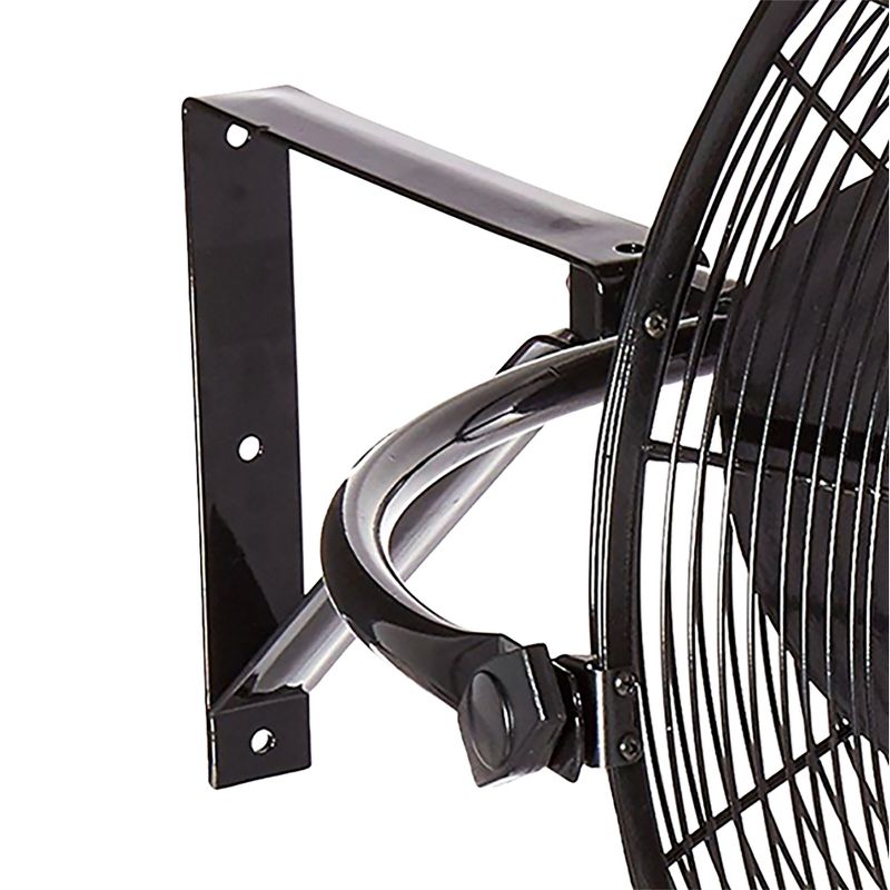 Air King 20 Inch 1/6 Horsepower 3-Speed 90-Degree Adjustable Angle Non-Oscillating Enclosed Workshop Home Garage Steel Wall Mounted Fan, Black, 5 of 7