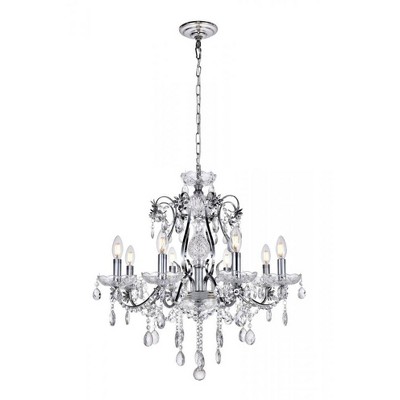 Elegant Lighting Voltaire Collection Chandelier D26 H25 Lt:8 Chrome Finish