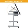 Glass and Metal Adjustable Art Drawing Desk with 2 Fabric Drawers and 4 Wheels - 4 of 4