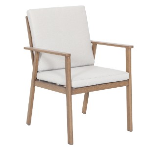 Anybear Fixed Dining Chair Aluminum Slat with 5cm Cushion and Backrest Beige - 1 of 4