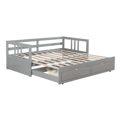 Herres Twin/king Extendable Daybed With Storage Gray - Homes: Inside ...