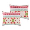 Greenland Home Fashions Fair Isle Snow Sham - Quilted Holiday Pillow Cover, Red & White Nordic Design - 4 of 4