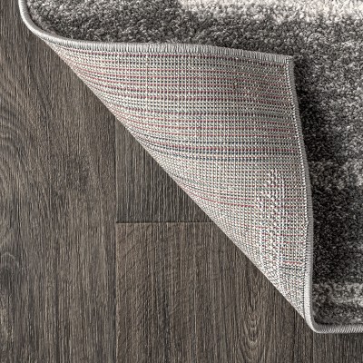 Bohemian Bliss Gray and Ivory Stripe 4' x 6' Synthetic Area Rug