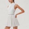 Anna-Kaci Active Women's Sleeveless Zip Front High Neck Tennis Dress with Pleated Skirt and Contrast Waist Trim - 3 of 4