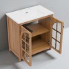 31" Vintage Bathroom Vanity with Rectangle Ceramic Sink, Antique Natural Finish, Soft-Close Doors, Adjustable Shelves - 3 of 4