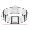 VisioGear 12 Panels Heavy Duty Metal Playpen with Door, 31.7"H Dog Fence Pet Exercise Pen for Outdoor, Black, 81.1"*81.1"*31.7" - 3 of 4