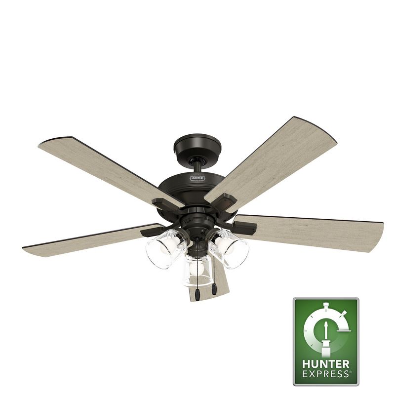 52" Crestfield Ceiling Fan with Light Kit and Pull Chain (Includes LED Light Bulb) - Hunter Fan, 2 of 15
