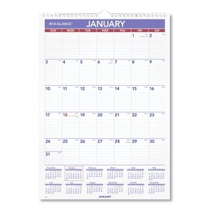 Monthly Wall Calendar with Ruled Daily Blocks, 12 x 17, White Sheets, 12-Month (Jan to Dec): 2026 - 1 of 4